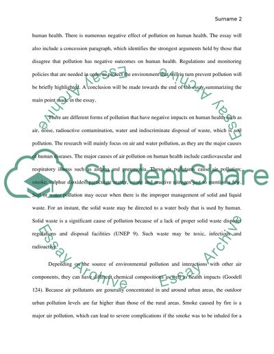 What is the relationship between health and pollution