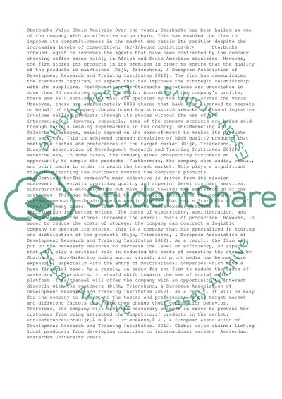 Critical Analysis of Company Value Chain