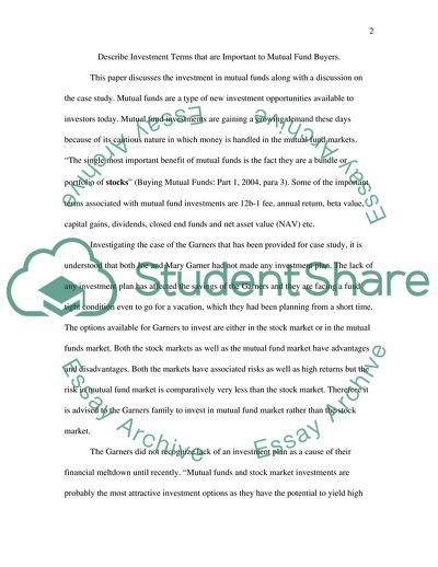 Describe investment terms that are important to mutual fund buyers