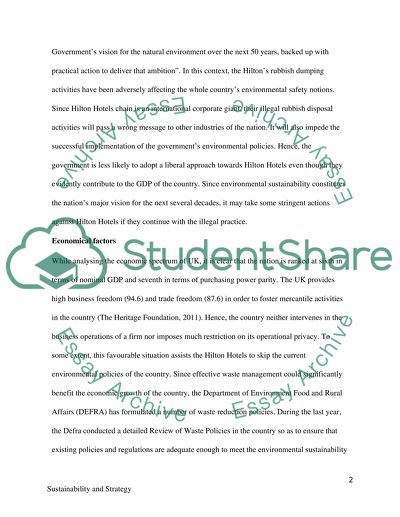 Sustainability and Strategy - HILTON HOTEL