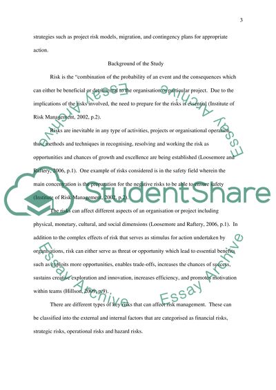 The Theoretical Concept of Risk Management