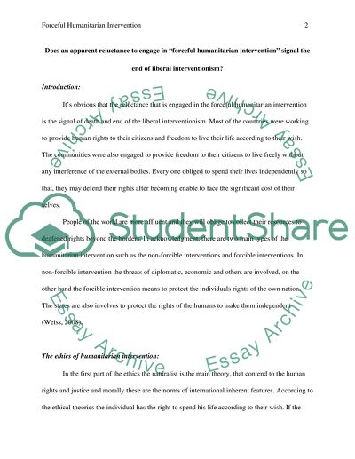 Forceful Humanitarian Intervention