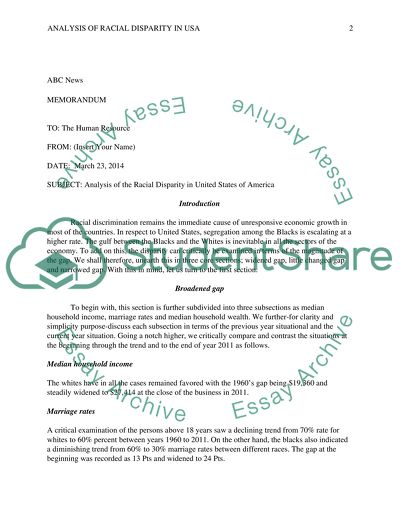 6 charts show wide economic gulf between races (memo format)