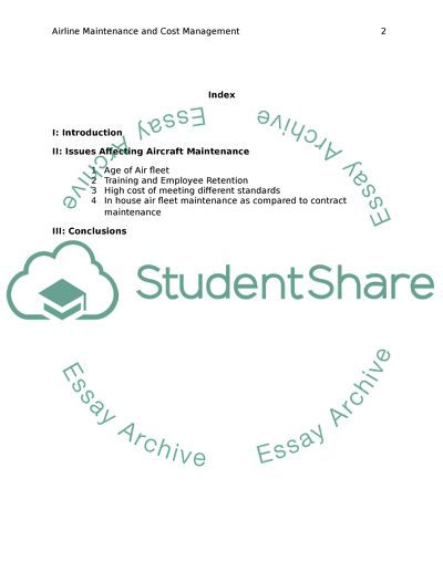 Aircraft Maintenance Cost Management