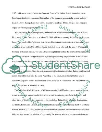 Understanding the Nature of Federal Regulation on Employment Discrimination