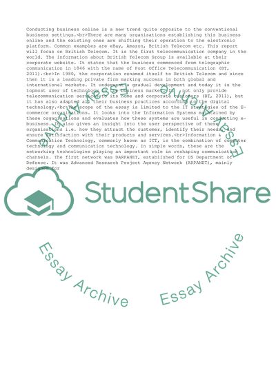 Strategic Information Technology Management of British Telecommunication