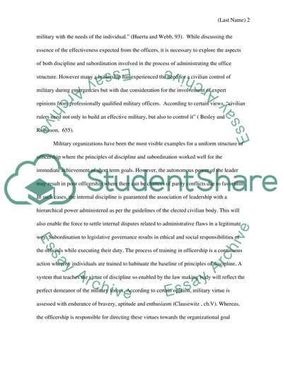 Applied Officership: Subordination in the Organizational Line