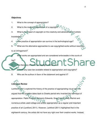 Artistic Appropriation, Copyright and Creativity