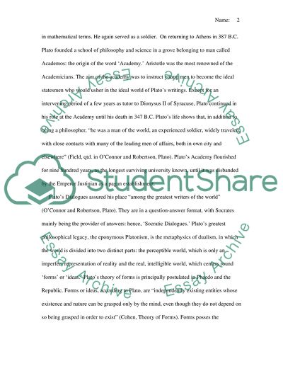 Platos parable allegory of the cave expresses his doctrine of Ideas or Forms