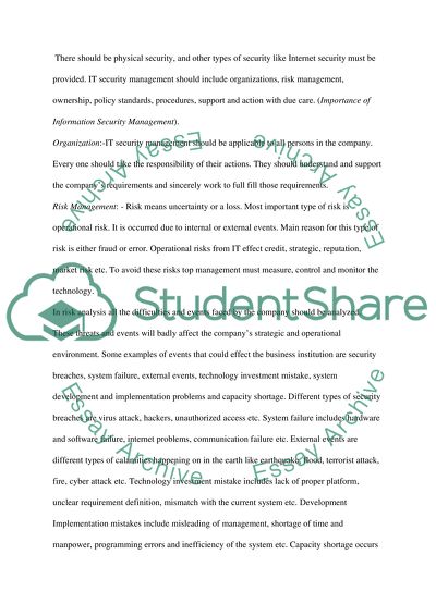 Business Management Technology: IT Security Management