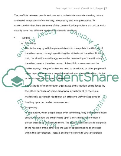 Perception and Conflict