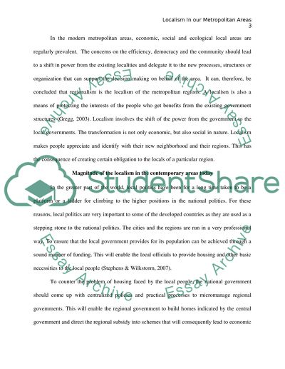 Is there too much localism or not enough in our metropolitan areas today