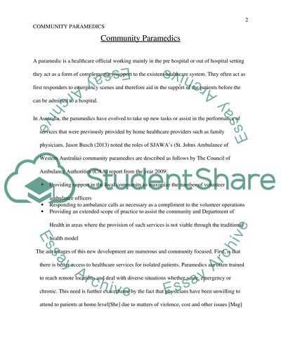 The Community Paramedic