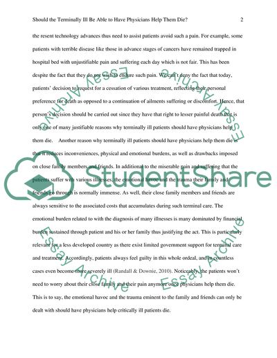 Should the Terminally Ill Be Able to Have Physicians Help Them Die