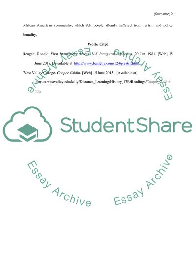 First Inaugural Address by Ronald Reagan