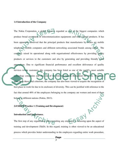Implementation of human resources strategies in the chosen organization