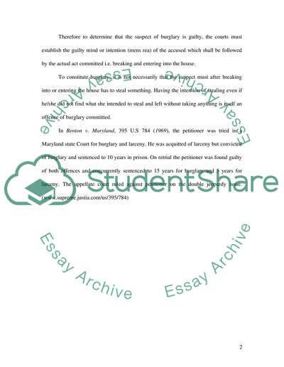 DETERMINING IF A BURGLARY SUSPECT WAS GUILTY