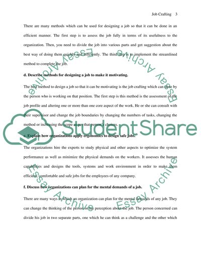 Job Design, Job Characteristics, and Job Crafting