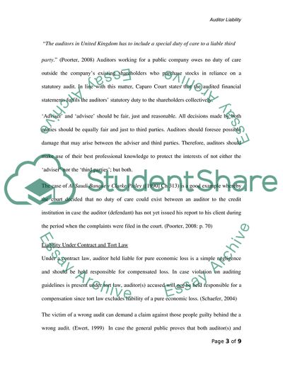 Why is Auditor Liability a Problem