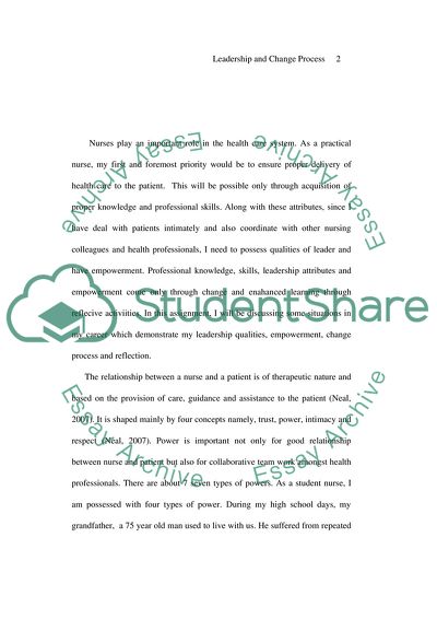 Leadership and the Management of Change Process