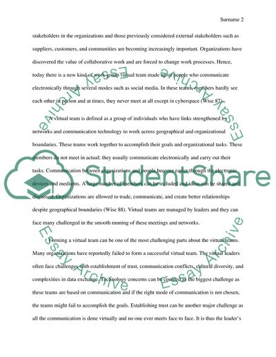 Virtual and Collaborative Teams Organization