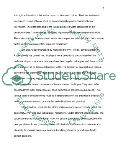 Ethics as Intrinsic Part of Human Behavior