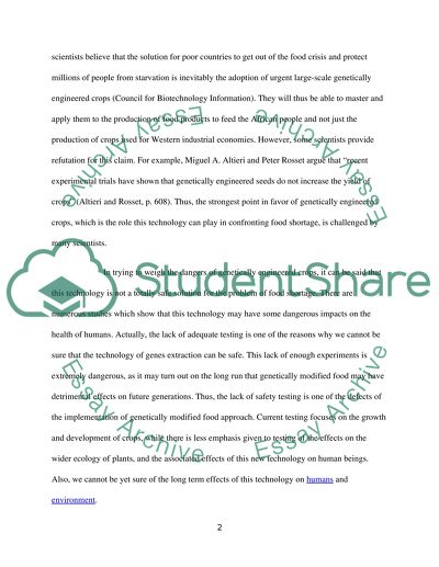 Genetically Engineered Crop