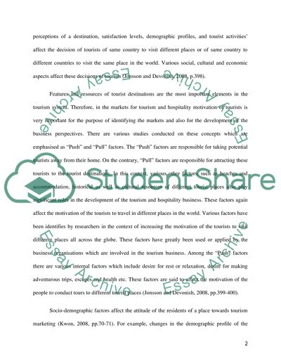 Demographic Profiling and Tourism