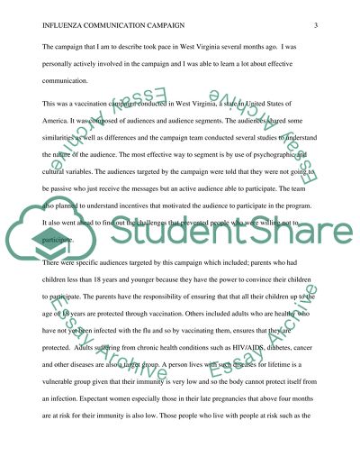 Influenza communication campaign