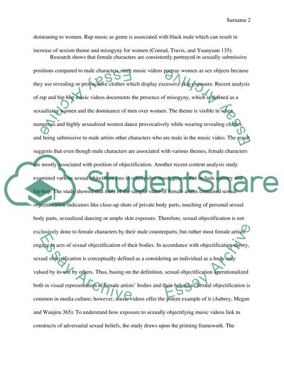 Sexually Objectifying Music Videos and Lyric Increase Sexual Violence