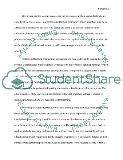 Professional Learning Community