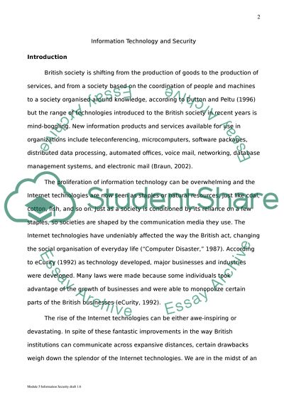 Information Technology and Security