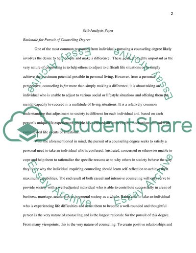 The Rationale for Pursuit of Counseling Degree