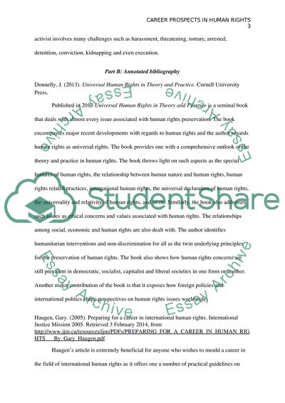 Career Prospects in National and International Human Rights