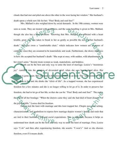 The Story of an Hour and its literary elements