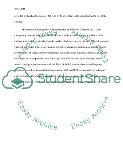 Second Language Acquisition