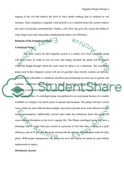 Irrigation Project Design