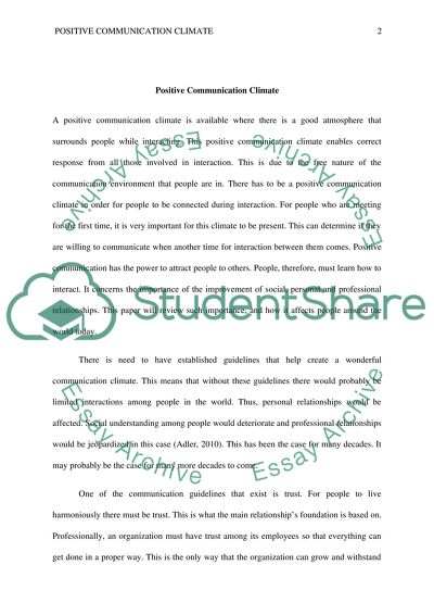 Positive Communication Climate