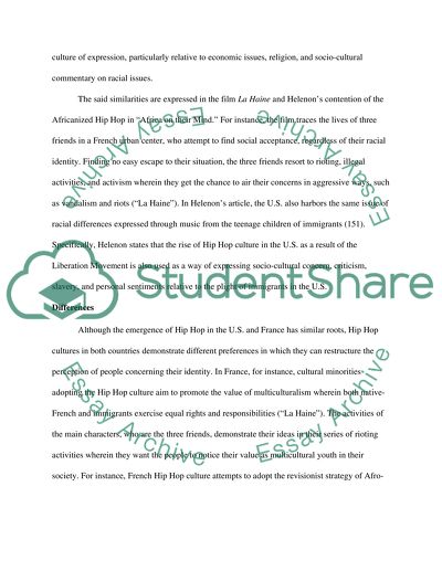 Cultural Similarities and Differences of Hip-hop in the U.S. and France