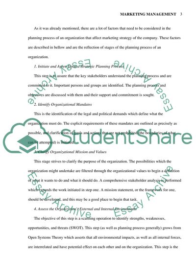Marketing Management and Planning