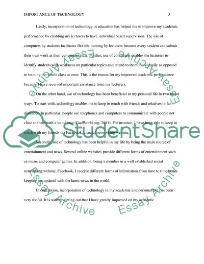 Technology in Academic and Personal Life