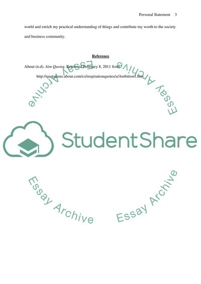 Personal Statement in E-Commerce