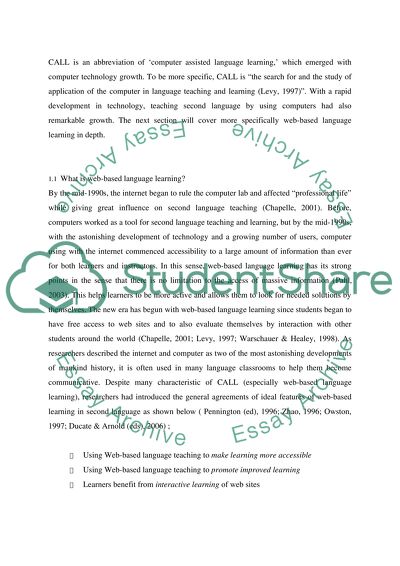Criteria used in order to evaluate the suitability of web-based language learning