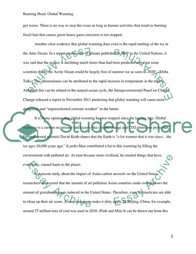 Global Warming Does Exist and Continue to Happen