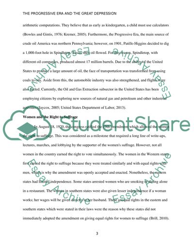 The Progressive Era and the Great Depression in the US