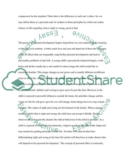 Personal Development And Ethics