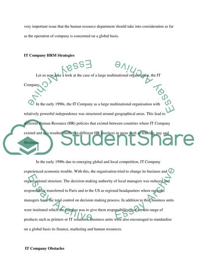 Standardising HR Practice in IT Company