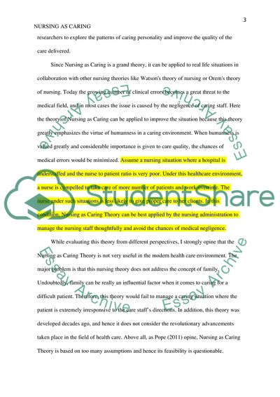 Anne Boykin and Savina O. Schoenhofers Nursing as Caring Theory