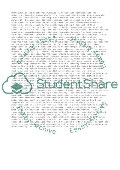 Communication and Relational Dynamics