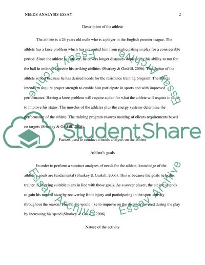 Health of Athlete: Choice of Specific Factors